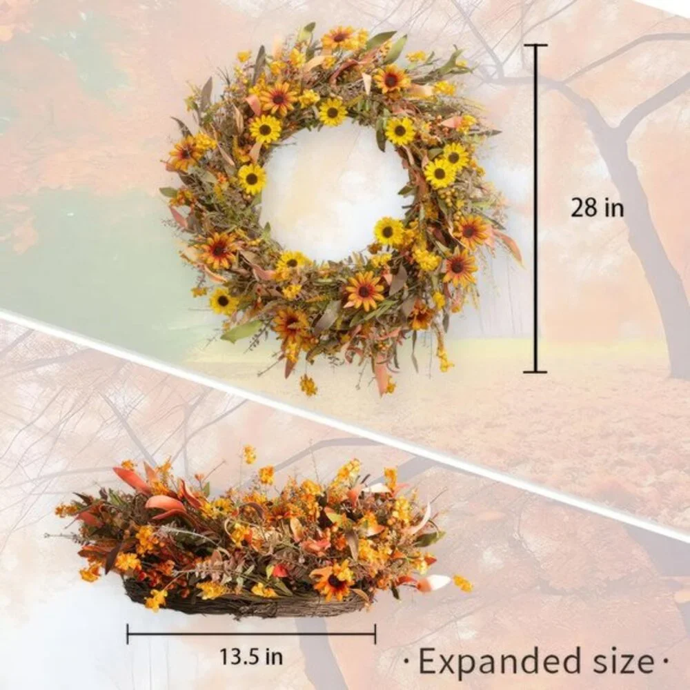 Large Fall Front‎ Door Wreath,28